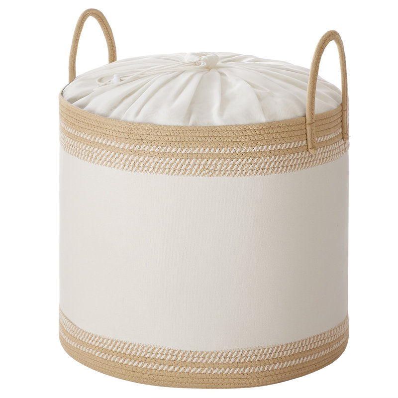 Laundry Bag With Lid, 18.1" H x 19.7" W x 19.7" D, Brown