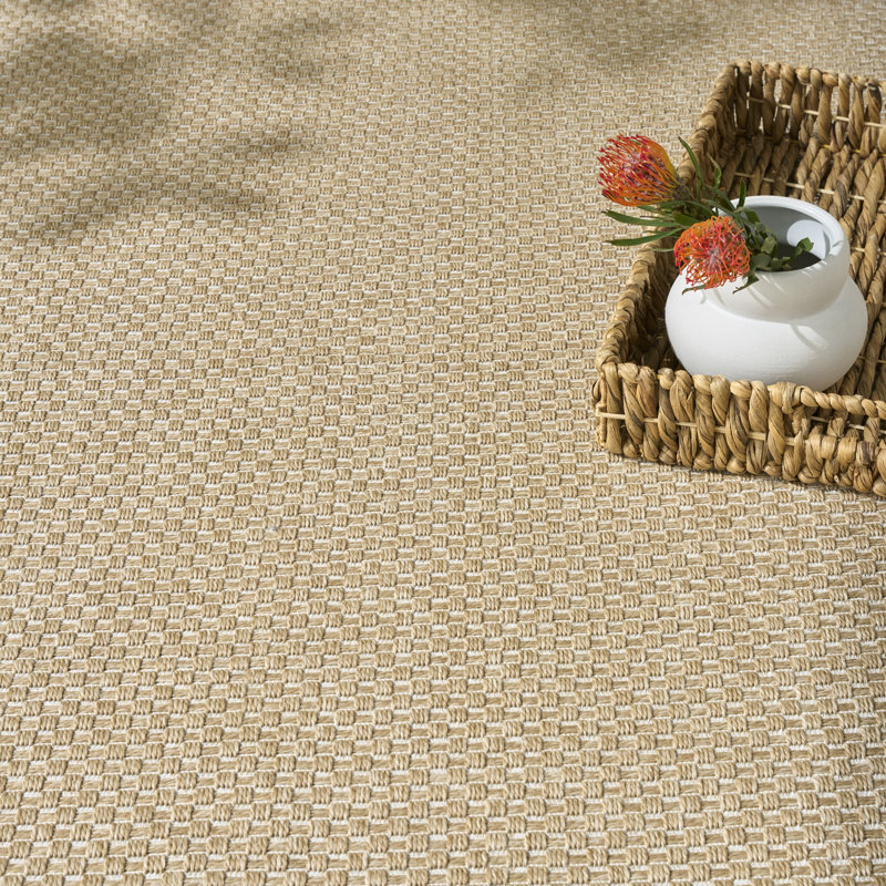 Tapis d'intérieur / extérieur uni Tulum, Rectangle 5 pi 3 po x 7 pi, Taupe
