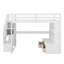 Lit mezzanine double avec bureau, tablettes et tiroirs-516311883