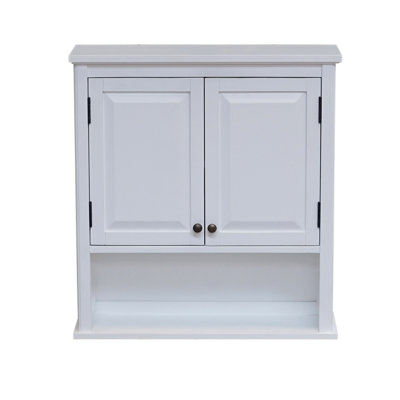 Armoire de rangement murale pour salle de bain Dorset, 69 cm (L) x 74 cm (H), avec deux portes et une Ã©tagÃ¨re ouverte