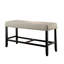 Banc de salle à manger à hauteur de comptoir transitionnel avec siège en tissu d'ameublement beige et rustique noir