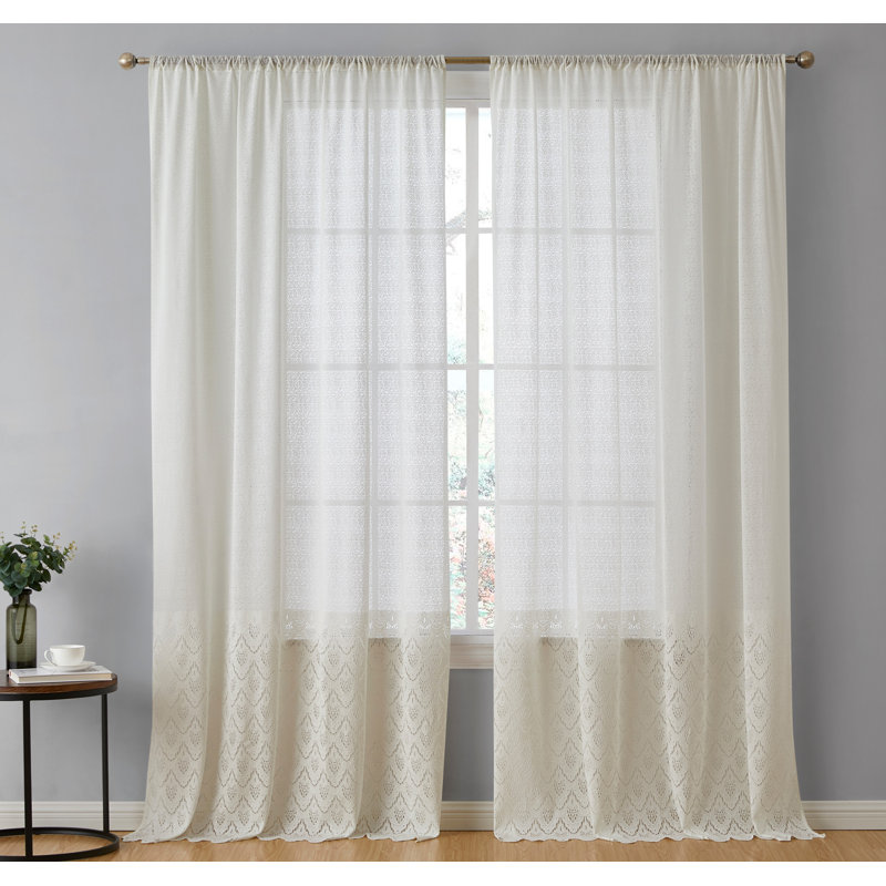 Tillie Semi Sheer Pair, Ivory, 54" W x 96" L