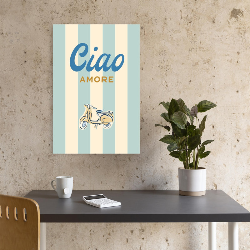 Impression d'art mural rétro classique et romantique, scooter Cao Amore, H 18 po x l 12 po
