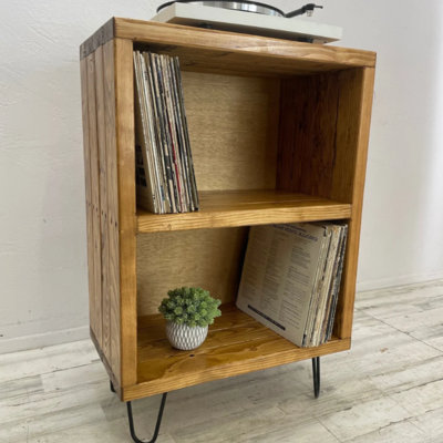 Rangement pour disques vinyles à double pile