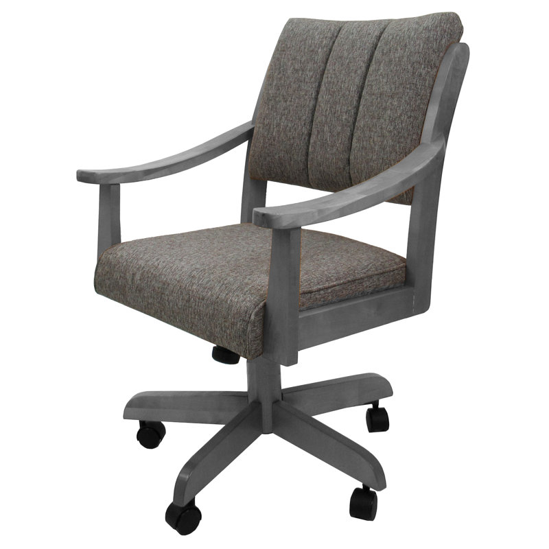Evteka Dining Caster Chair with Arms, Mojave Gray, Light Gray