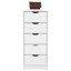 Commode Kamran, cinq tiroirs Narrows, finition blanche-859649158