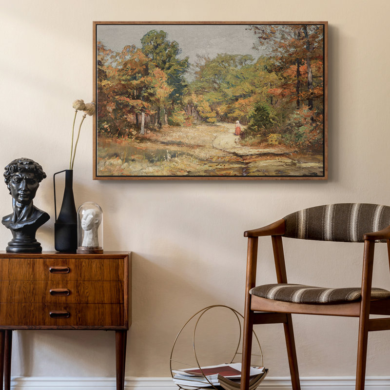«Vintage Landscape - CML XXIV» sur toile, Toile encadrée noyer flottant, H 17 po x l 25 po x P 2 po