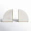 Nata Set of Two Bookends - 8" Set of White Marble Decorative Pie Bookends For Home or Office - Gifts for Book Lovers