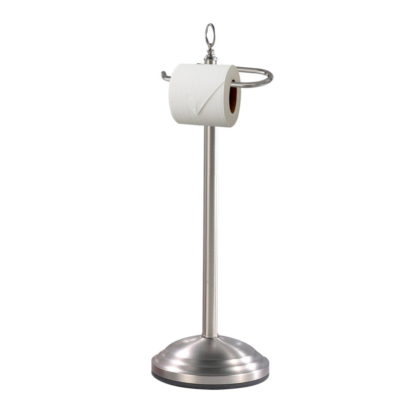 Porte-papier hygiénique sur pied, argent