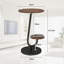 Bedside Table With 3 Color Light, End Table With 2 Tier Board, L-Shaped Coffee Side Table