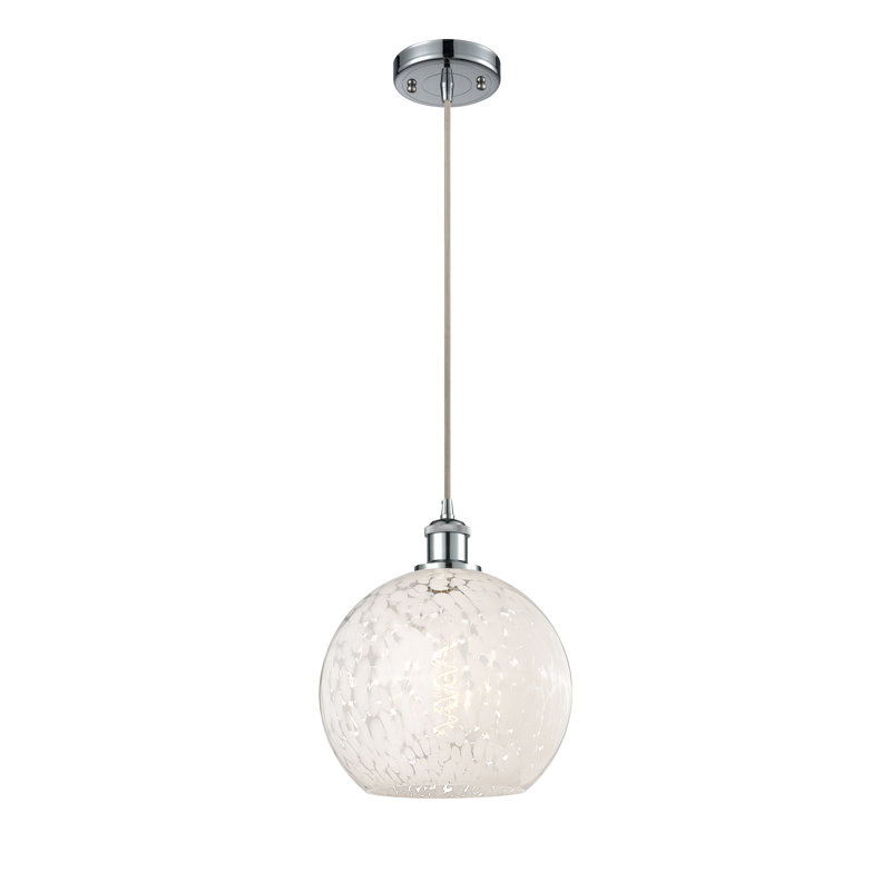 Luminaire suspendu 1 lumière Nathalie, H 11,75 po x l 10 po x P 10 po, Chrome poli