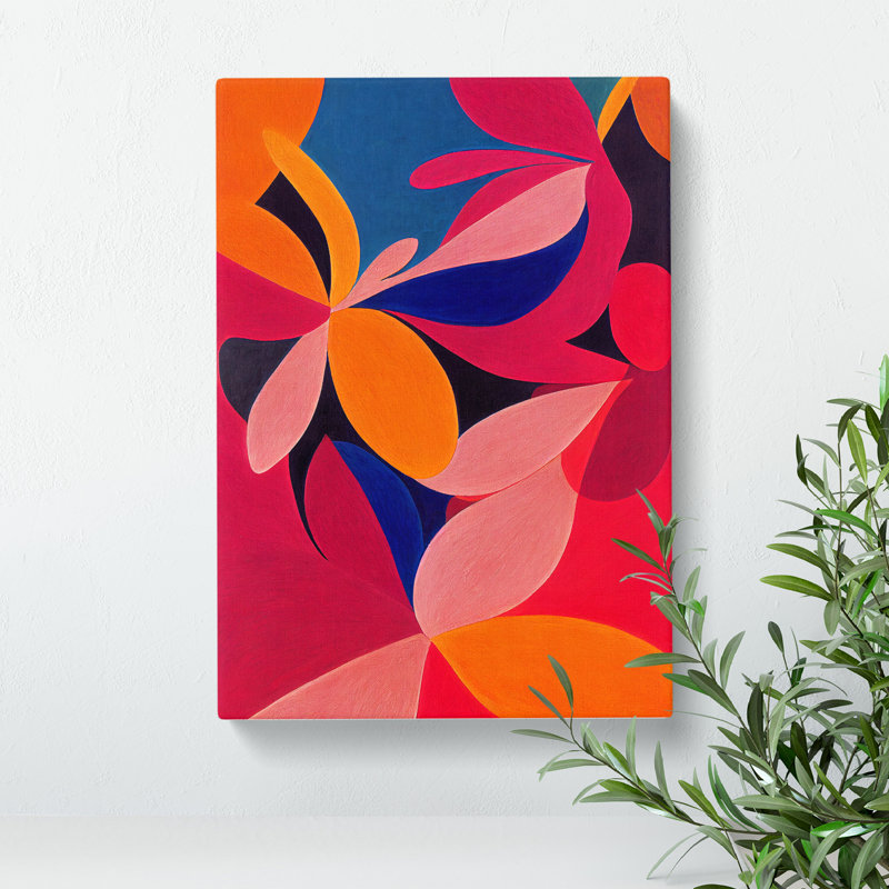 Unique Flowers Abstract No.6 - Wrapped Canvas, 50cm H x 35cm W x 3cm D