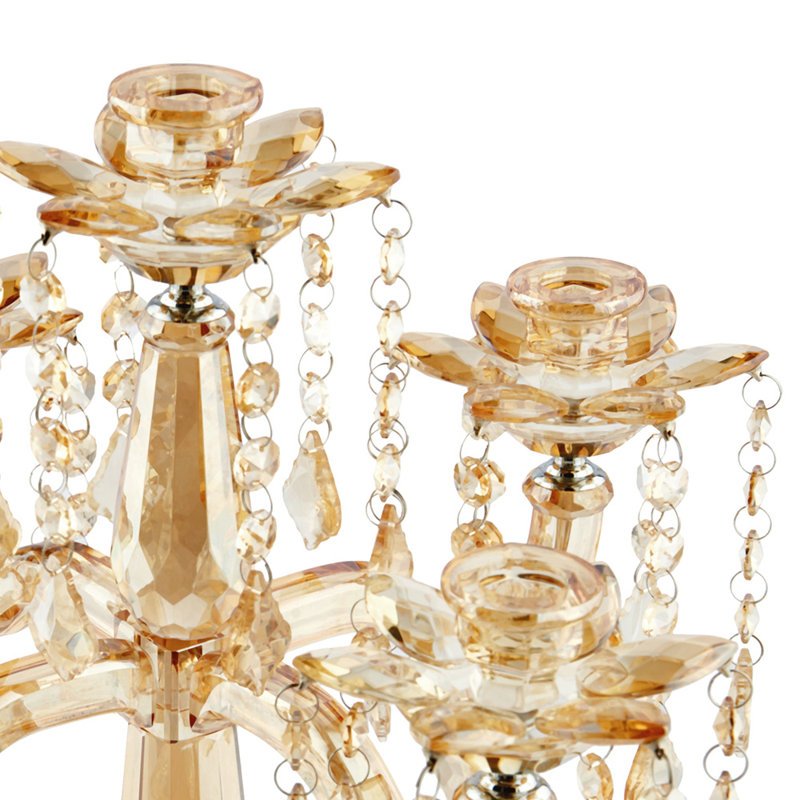 Crystal Tabletop Candelabra, Gold