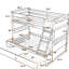 Lit simple superposé au-dessus d'un lit double, convient à différentes tailles de matelas avec rangement, finition - structure stable
