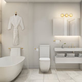 5-Piece Matte Brass All-In-One Bathroom Set with 20" 3-Light Vanity Light