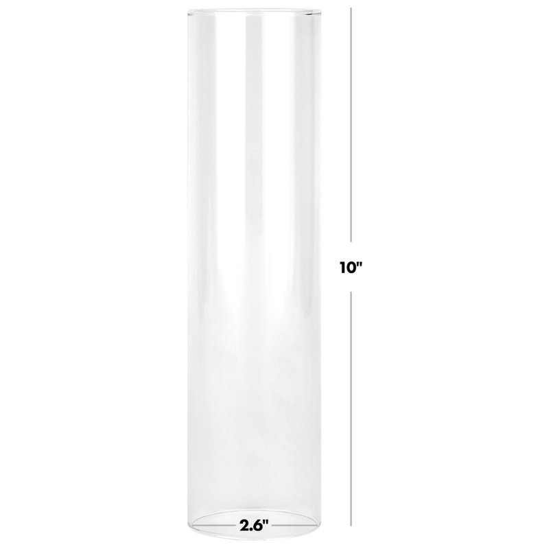 Glass Tabletop Hurricane, 10" H x 2.6" W x 2.6" D