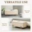 Banc de rangement avec repose-pieds, banc de chambre rabattable, 18,5 gallons, beige