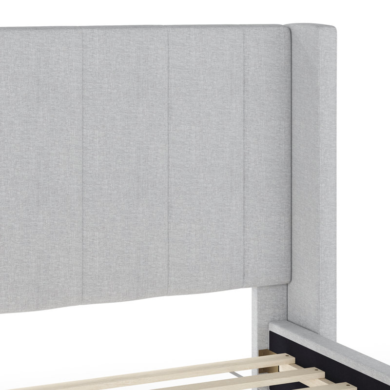 Lit plateforme tapissier Martha Stewart Kay, Grand, Gris