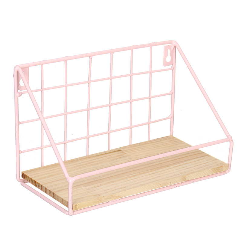 Triangle Bracket Shelf with Live Edge, Pink