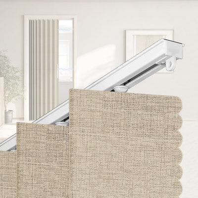 100% Blackout Door Curtain for Doorway, Room Divider Curtain with Adhesive Track, No Drill Interior Door Curtain for Bedroom and Closet