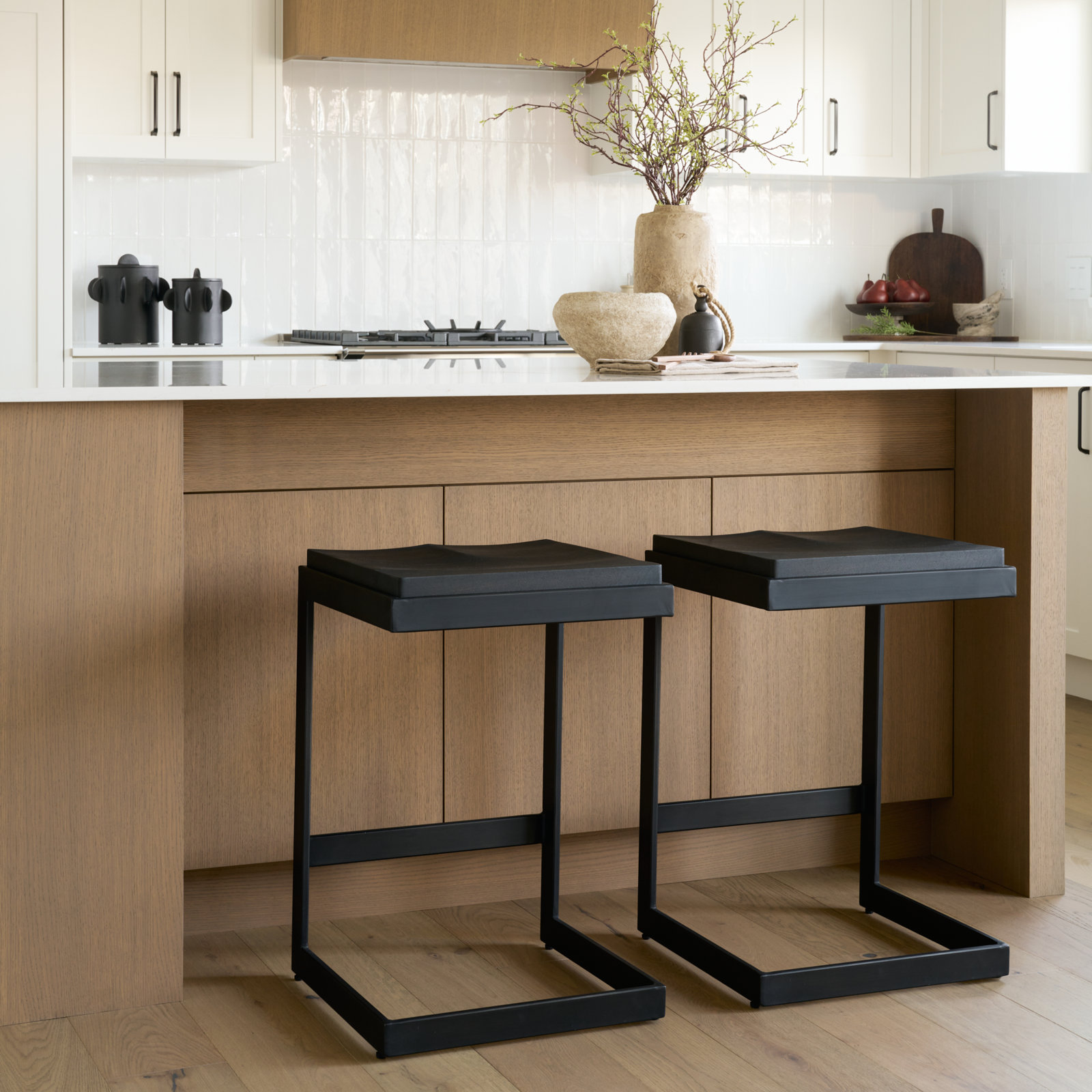 Christina Solid Wood Bar & Counter Stool, Black, Counter Stool (26” Seat Height)