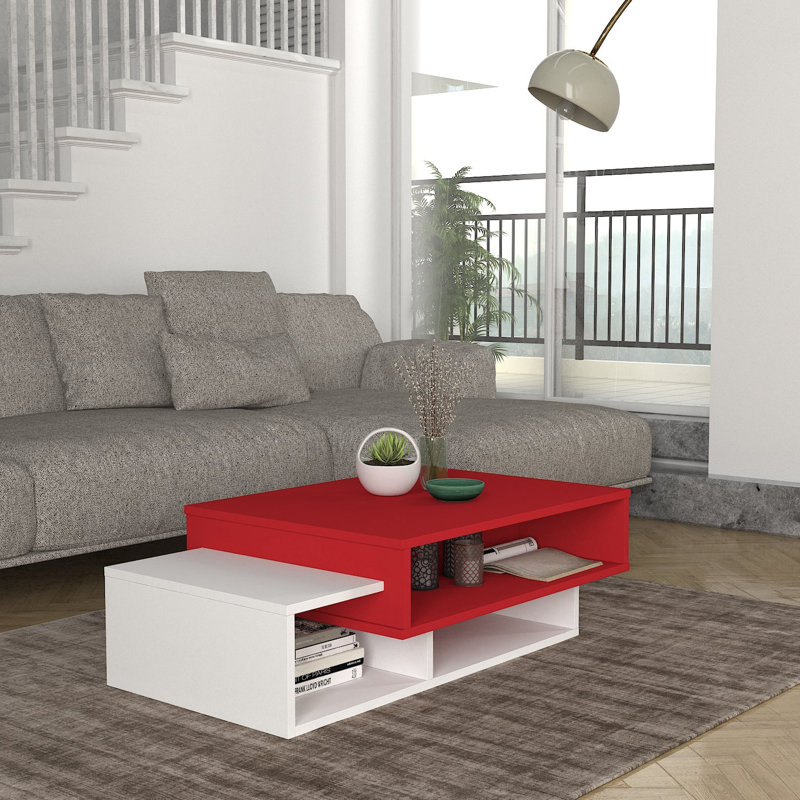 Table basse avec rangement Rausch, Rouge