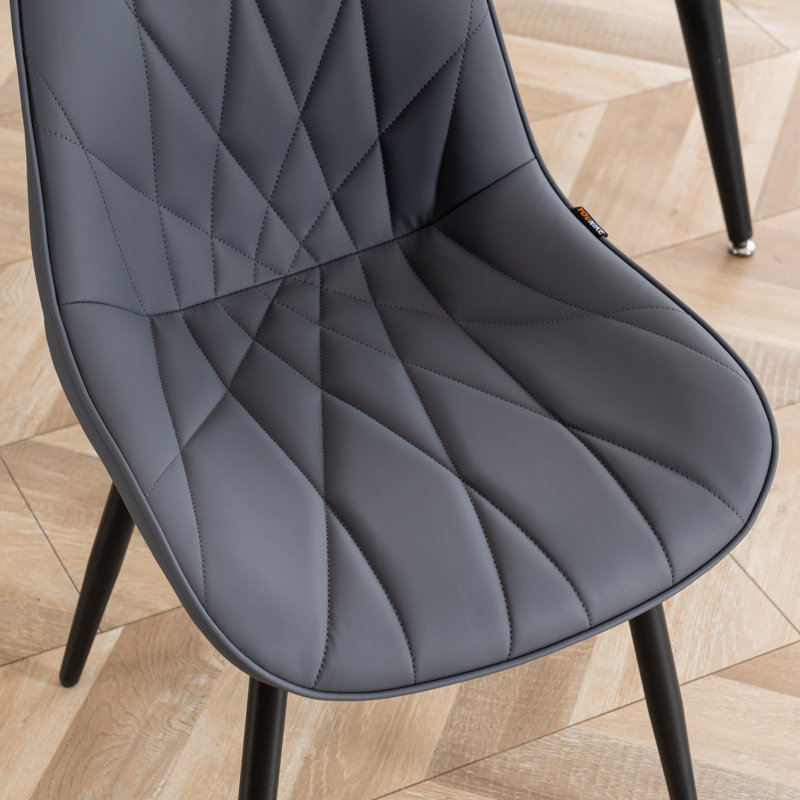 Chaise d'appoint rembourrée en similicuir Chardee, Gris / mauve