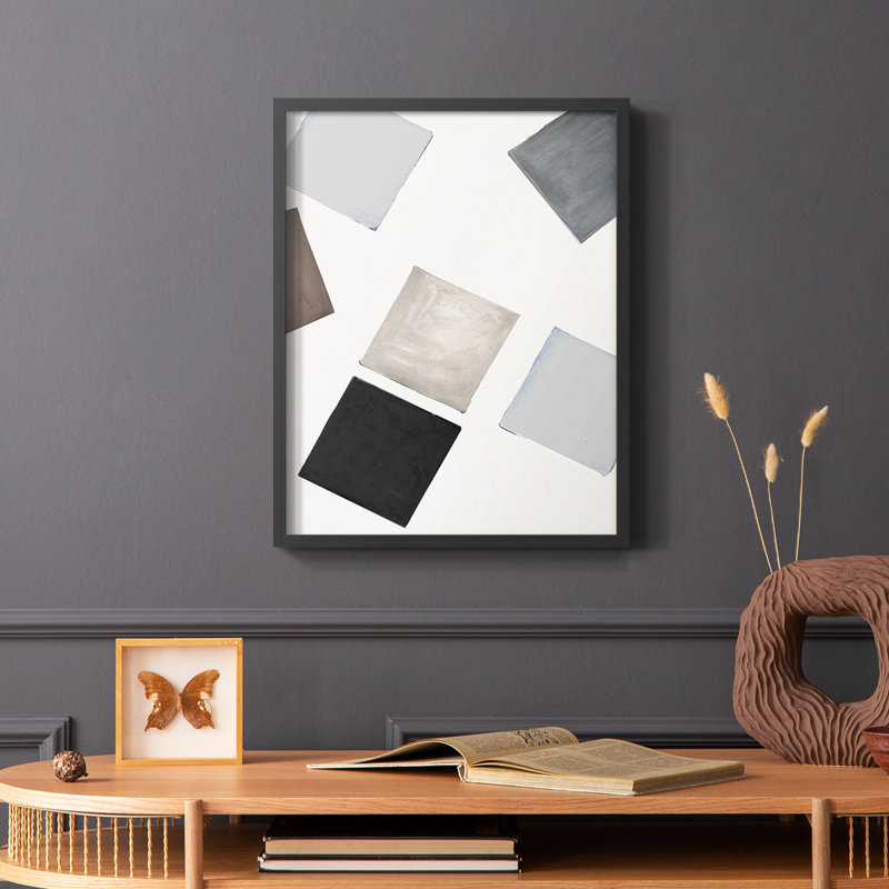 «Block Encounter Revisit I», reproduction encadrée - bois massif, Noir, H 10 po x l 8 po
