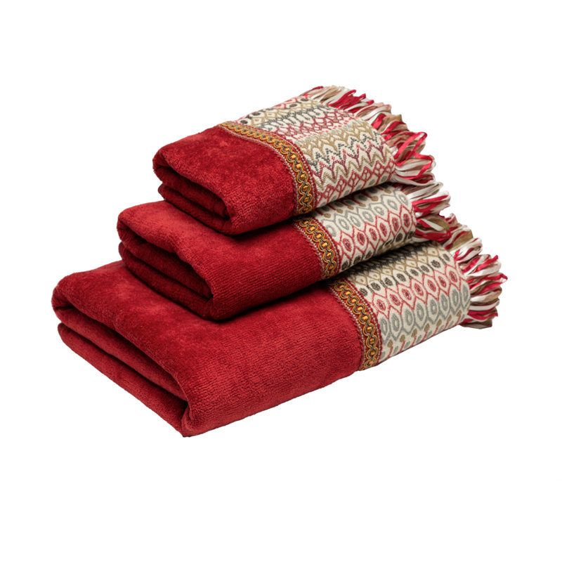 Ensemble de serviettes de bain 3 pièces, Rouge