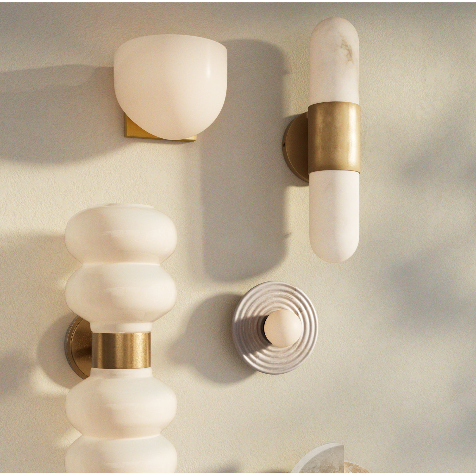 Single Frosted Dimmable Bath Sconce, Brushed Brass