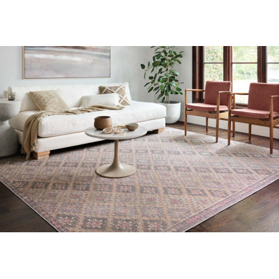 Tapis brun à motif géométrique Alameda