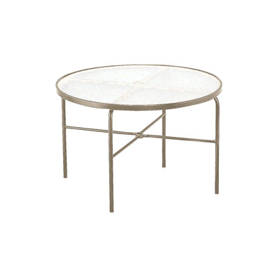 Round Metal Outdoor Dining Table With Umbrella Hole , 42.5'' in. W 42.5'' in. D