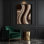 Art mural sur toile brun foncé DiagonalStripes Greige