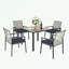 Ensemble de table de salle à manger 5 pièces avec trou pour parasol-1227104158