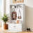Hall Tree With Storage Bench, 65" Tall Entryway Bench With Shoe Storage, Coat Rack And Top Shelf, Freestanding Wooden Hall Tree With Bench For Entryway, And Hallway-271033857