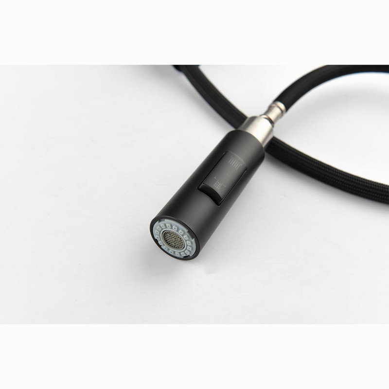 Robinet de cuisine avec douchette extractible, Noir mat