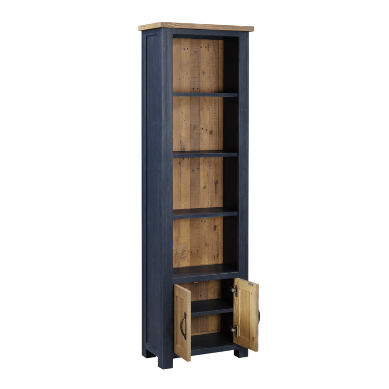 Keenesburg 180cm H x 56cm W Solid Wood Bookcase, Blue/Brown