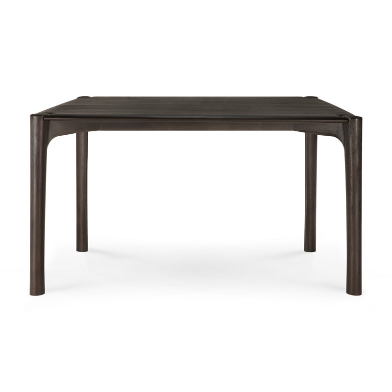 PI Solid Oak Dining Table, 30"H x 55.5"L x 31.5"W, Teak Dark Brown