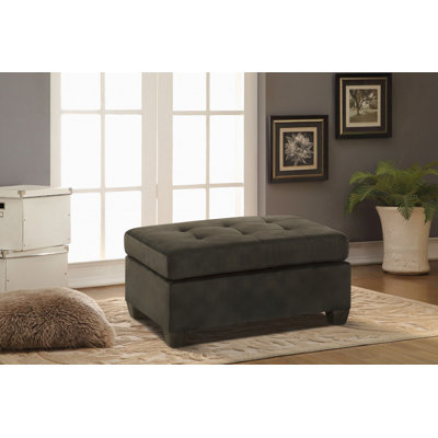 Farrwood 37.5" Modern & Contemporary Microfiber Ottoman with Refined Tufted Detail, Durable Solid Wood & Plywood Frame