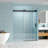 56" - 60" (W) X 76" (H) Frameless Soft-Closing Shower Door, 1/4" (6Mm) Tempered Glass Single Sliding With Explosion-Proof Coating, Matte Black 24D01-60MBX-119866342