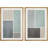 Geometric Line Minimalist Blue And Gray Rectangle And Line Abstract Shapes Modern Chic On Canvas 2 Pieces Print-92285487-92285488
