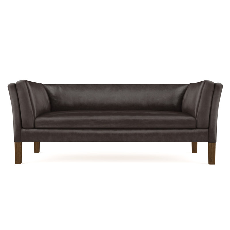 Canapé Charlton, Cuir rétro chocolat, Ébène, H 31 po x l 84 po x P 33 po