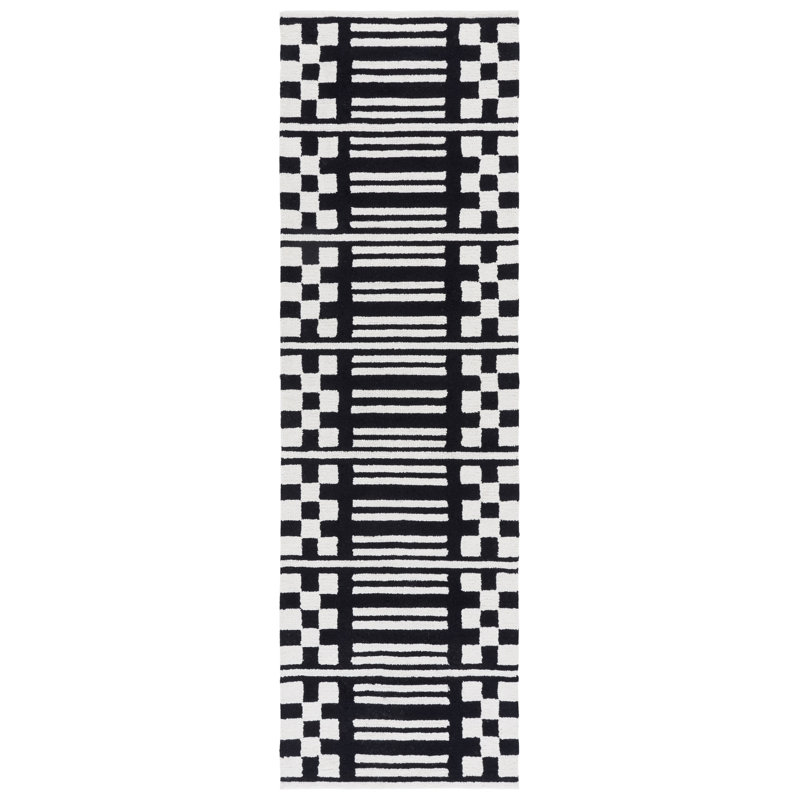 Pine 303 Hand Tufted Wool Pile Geometric Rug, Runner 2'3" x 8'