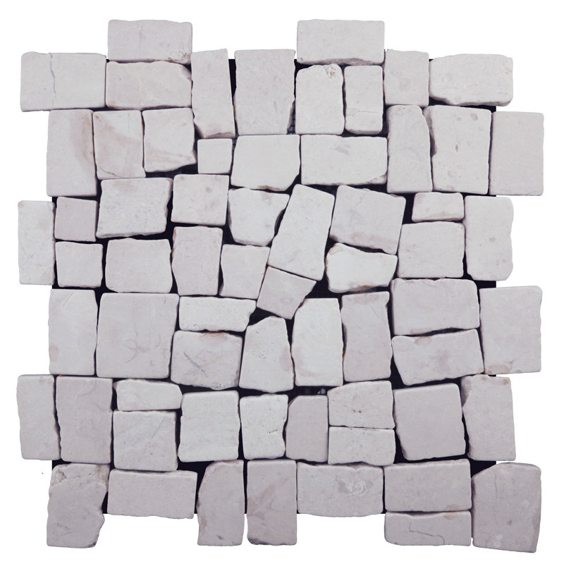 Carreau de mosaïque aléatoire 11 po x 11 po, Blanc