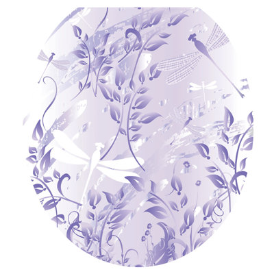 Décalcomanie de siège de toilette Botanical Dragonfly - Élégant couvercle en vinyle avec couvercle en vinyle