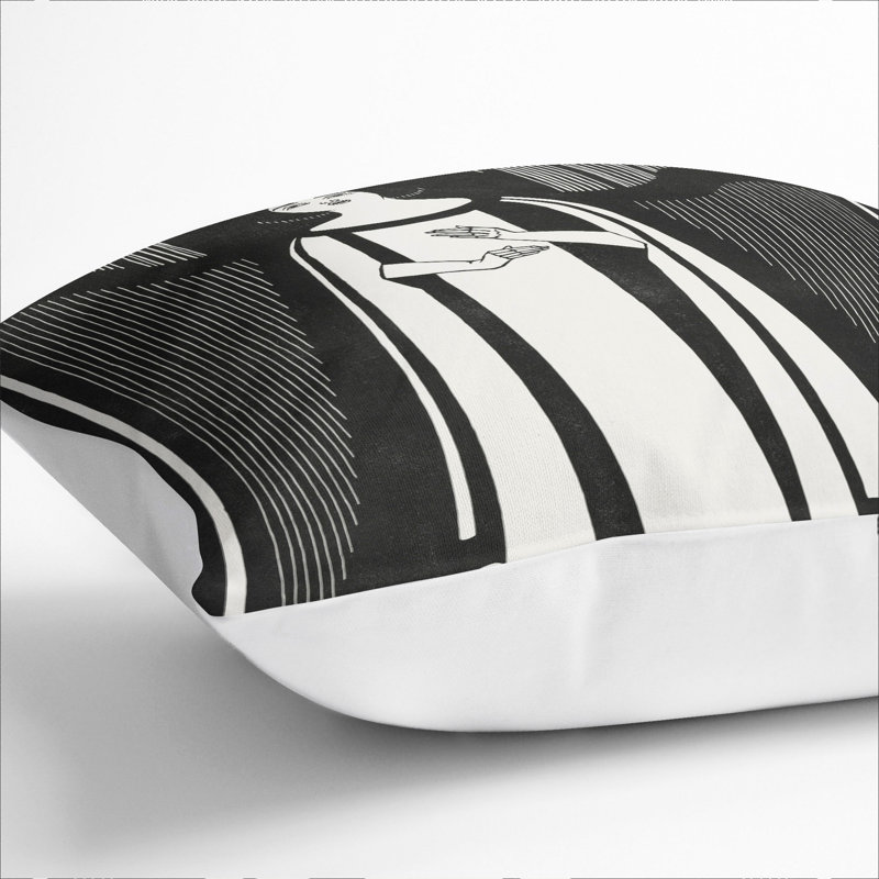 The Music Square Throw Cushion, White, 40cm H x 40cm W x 15cm D