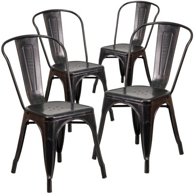 Commercial GradeMetal Indoor-Outdoor Stackable Chair