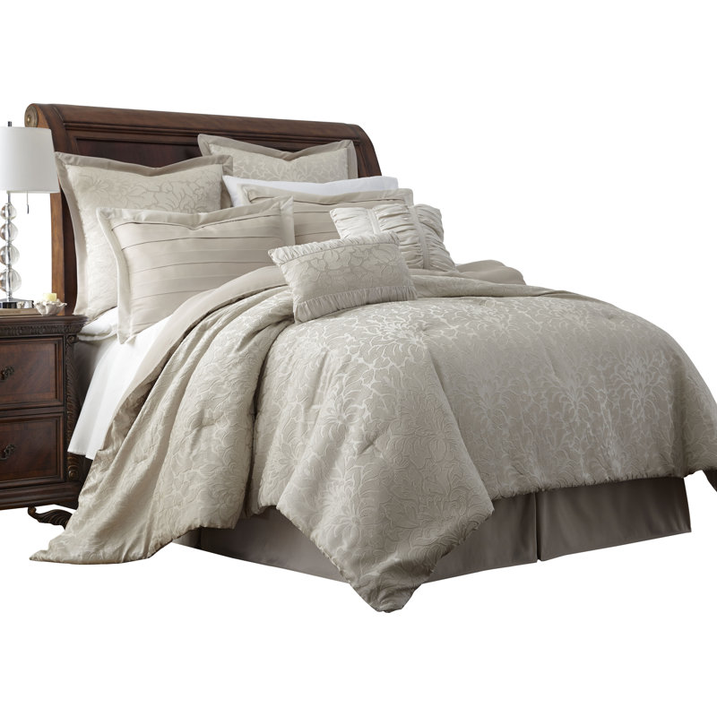 Ensemble d'édredon traditionnel en microfibre crème , Édredon très grand + 7 articles supplémentaires