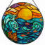 Panneau de vitrail 12 po H Sunset-52210090