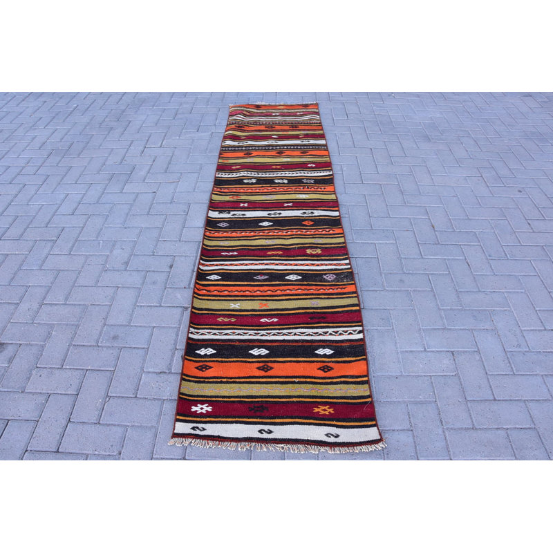 Tapis turcs, tapis de couloir 2,1 x 8,4 pi, tapis Boho, tapis moderne, kilim, tapis de cuisine noirs, tapis rétro